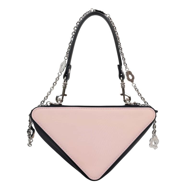 Prada Cosmetic bag/toiletry bag [Customized bag] Pink triangle, simple, niche and high-end, trendy, commuting, exquisite Pink cute triangle