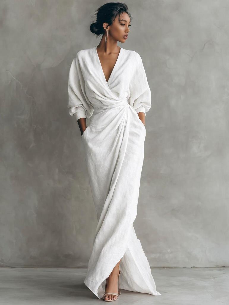 Women's Suede Lapel not Included Belt Maxi Dress Single-Breasted Long Sleeve Tailored Fall Winter Semi-Formal