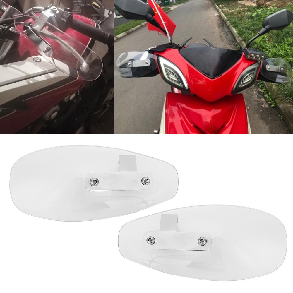 10mm0.4in Universal Motorcycle Hand Guard Wind Deflector Protector Fit for HondaTransparent