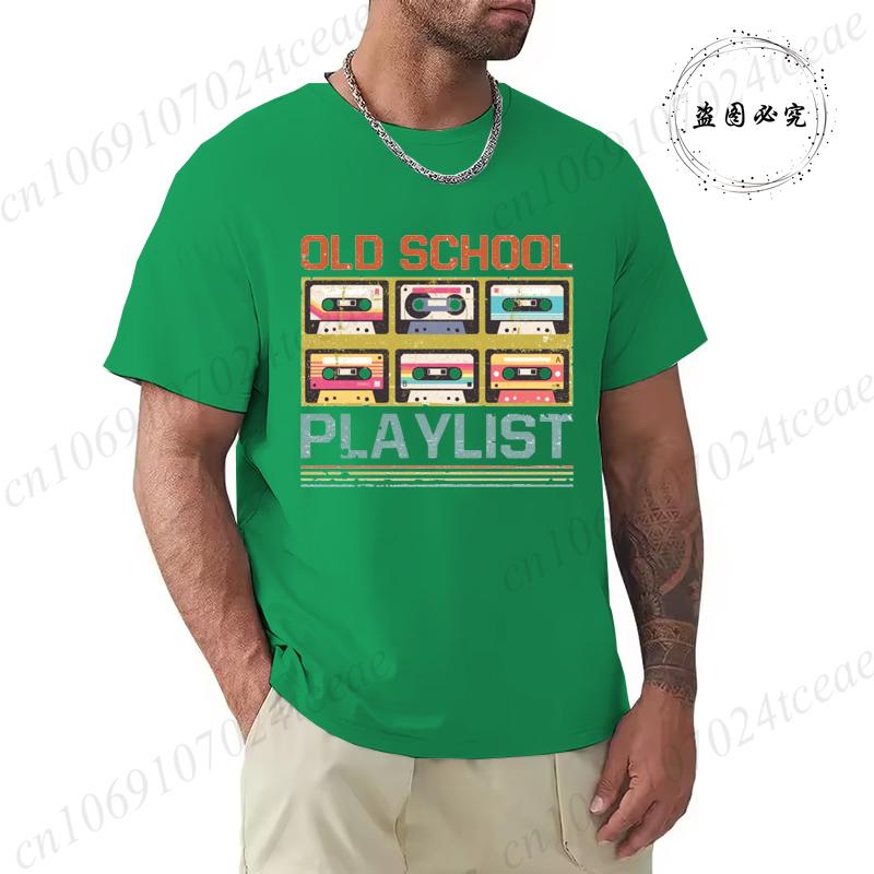 Summer Casual Tshirt Cassette Tape Music 80s Retro Old School Playlist T-shirt Fashion Fitness Tops Tshirt Hip Hop Streetwear