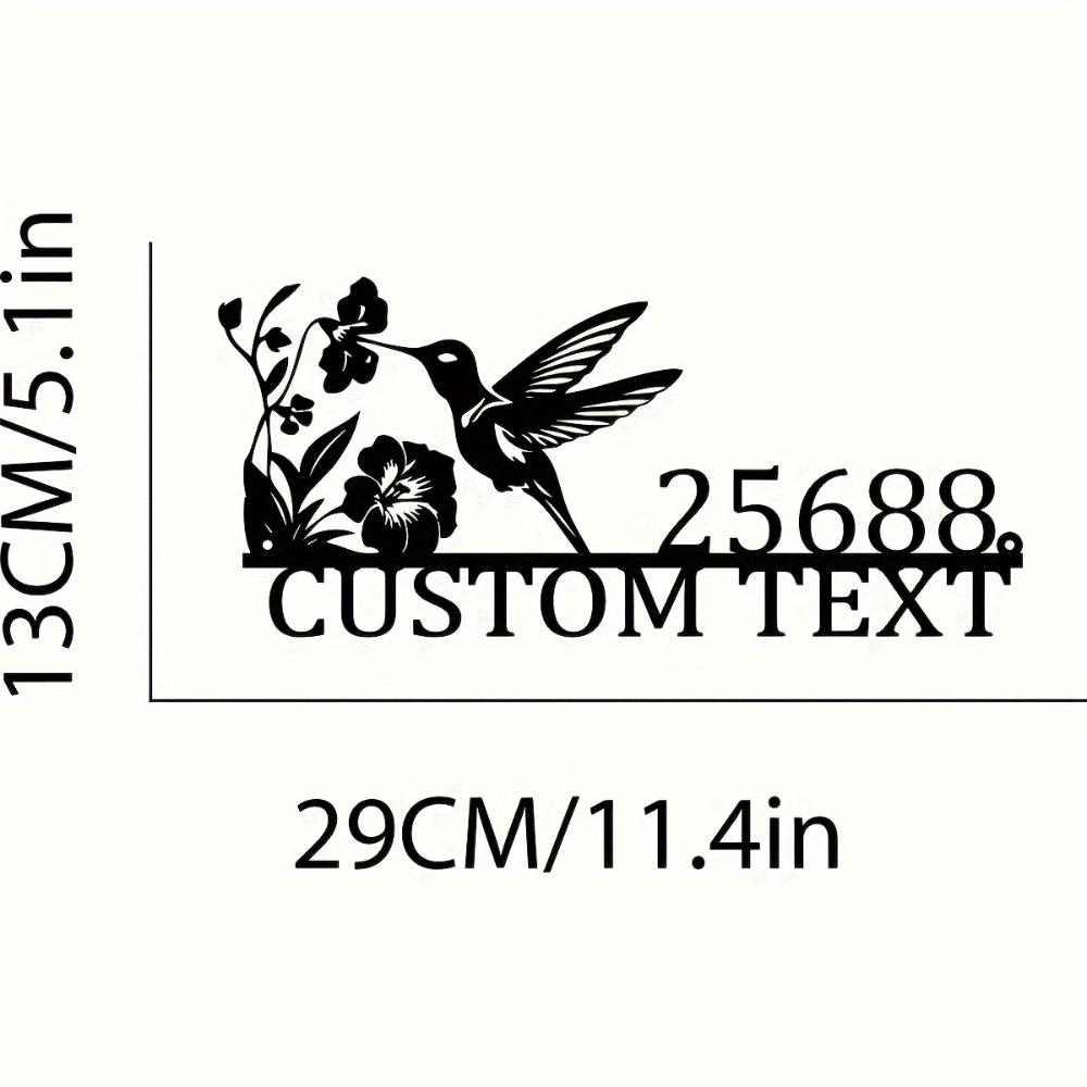 Vintage Hummingbird Metal Wall Sign Personalized Garden Decor 1pc