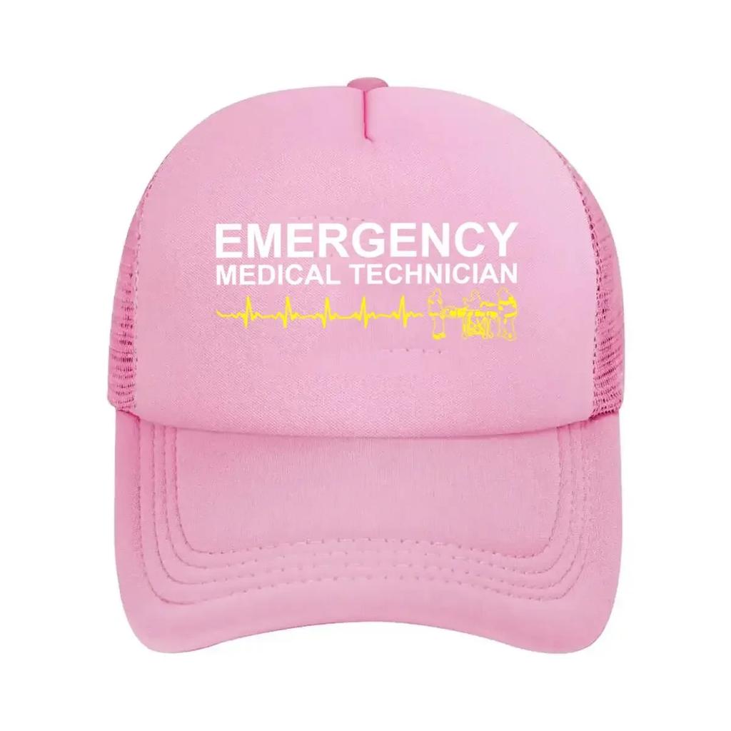 EMT Text Medical  Inspired Technician Tribute Design Mesh Baseball Cap
