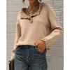 Women S Casual Long Sleeve Pullover Knit Sweater Button Edge Basic Top