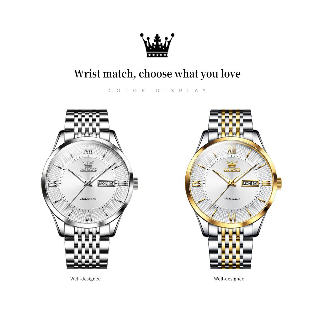 OLEVS Top Luxury Automatic Mechanical Watch Men Fashion Sapphire MIYOTA Movement Men's Watches Calendar Business reloj hombre