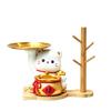 Lucky Cat Key Holder Tray for Entryway Table Resin Fortune Cat