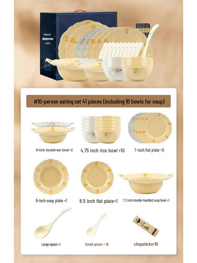 Kang Mo French Chanson 41-Piece Matte Enamel Dinnerware Set