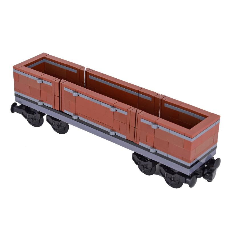 MOC City Creative Flat Top Truck Train Open Wagon Model Building Block Bricks DIY Technical Toys for Children Christmas Gifts
