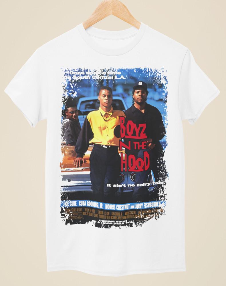 Boyz N The Hood - Movie Poster Inspired Unisex White T-Shirt Unisex T-Shirt L