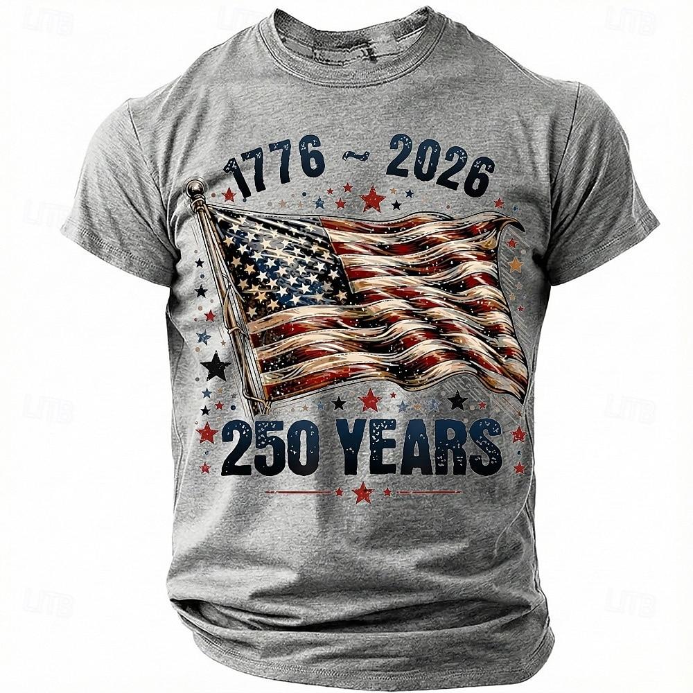 America 250th Birthday Eagle Flag 250 Years 1776-2026 Unisex Men's T-Shirts Casual Style Man Women Tees Vintage Men's Clothing