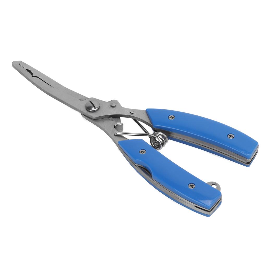 Fishing Pliers Multifunctional Stainless Steel Fishing Scissors with 2 Blades Braid Line Cutters Hook RemoverBlue