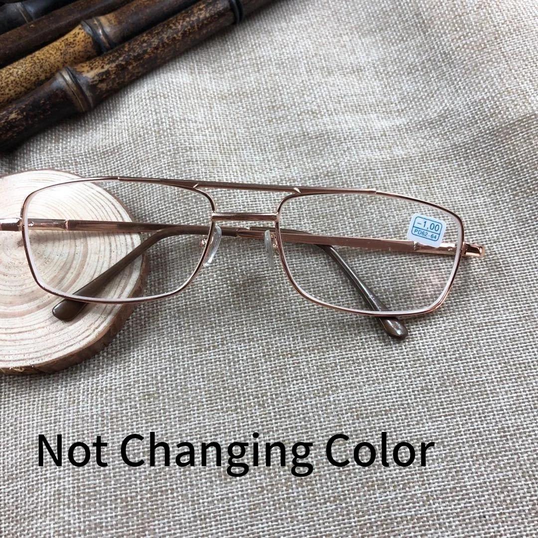 

1 0 To 4 0 Photochromic Presbyopia Glasses Double Beam Metal Frame Sunglasses Reading Eyewear 1.0