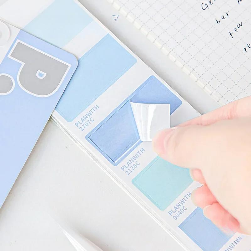 Multiple Shapes Solid Color Memo Pad Simplicity Fluorescent Transparent Sticky Note Marker Words Notepad Student School Supplies