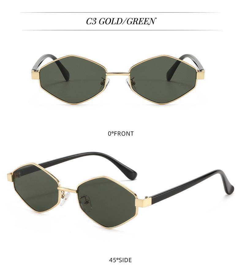 High-End Cross-Border Diamond Metal Sunglasses - Trendy Runway Style with UV Protection