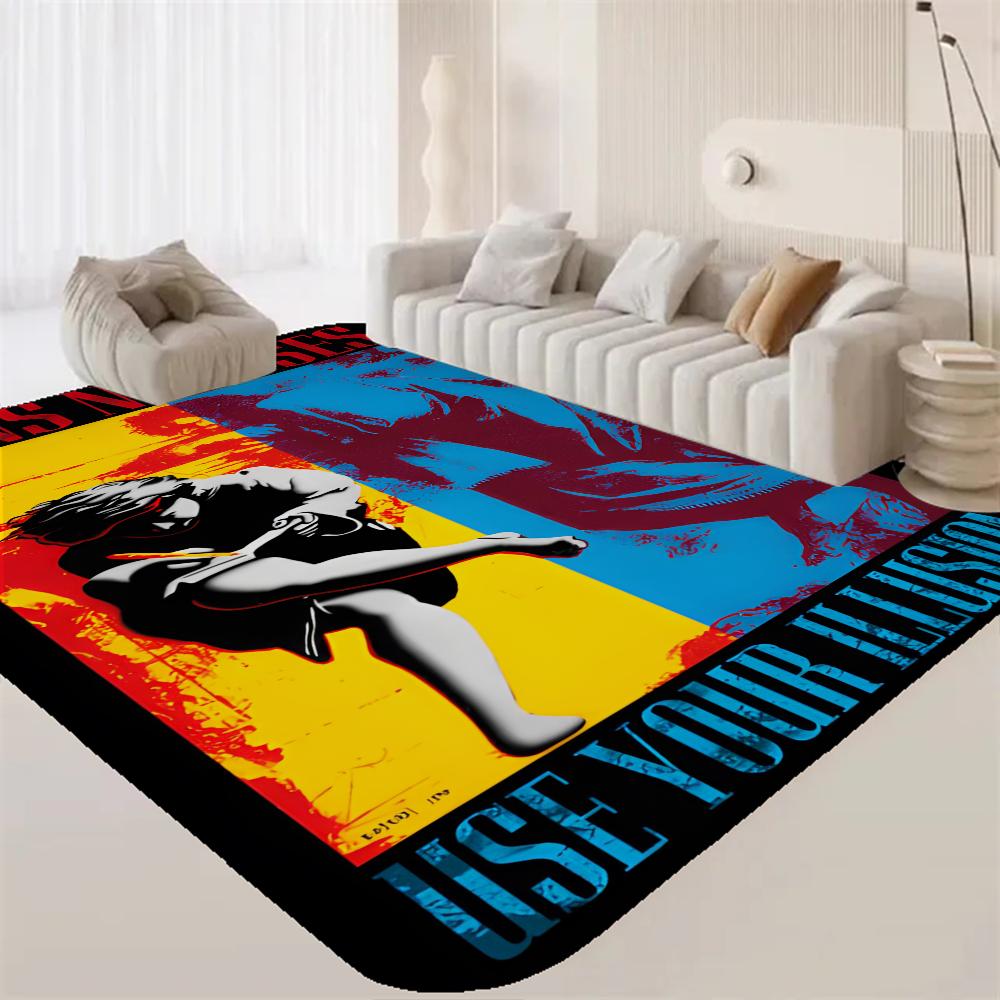 Guns n'roses Band Retro Raummatten Waschbar Rutschfest Wohnzimmer Sofa Stühle Bereichsmatte Küche Alfombra