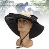 Detachable Sun Fan Hat 3 Speeds Adjustable UPF50 Breathable Wide Brim Sun Bucket Hat With 2 Solar Fan For Men