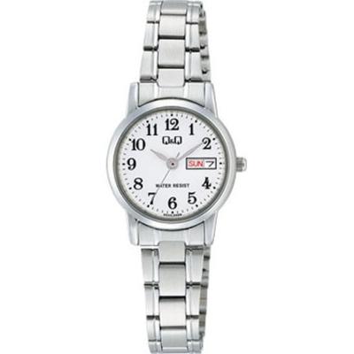 Women's A207-204 ( Watch Q&Q Day-Date) Round Watch Silver Analog