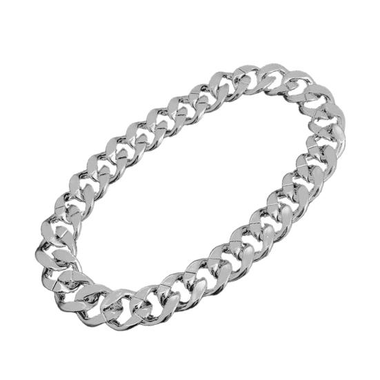 

Мужское ожерелье с большой цепью в стиле хип-хоп из смолы, преувеличенное геометрическое колье-чокер для коктейльной вечеринки 80cm серебряный