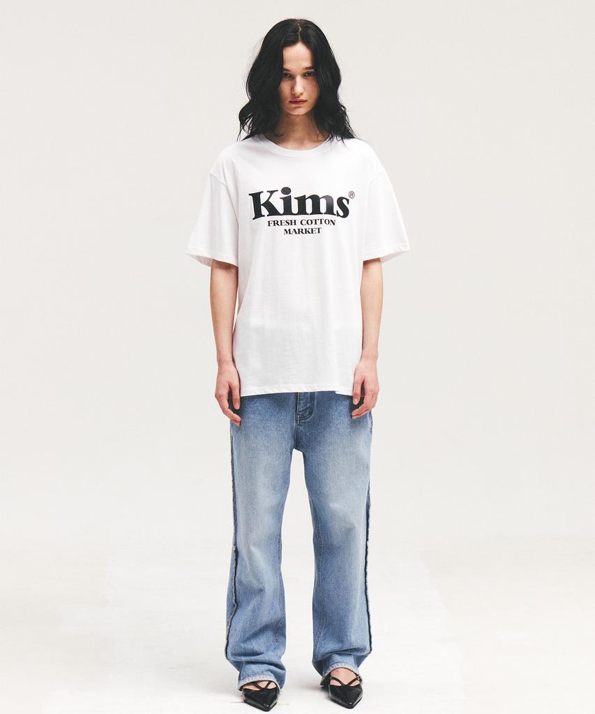 Kimseupeulesikoteunmakes (Unisex) Kims Bam Logo Tee White(Black)
