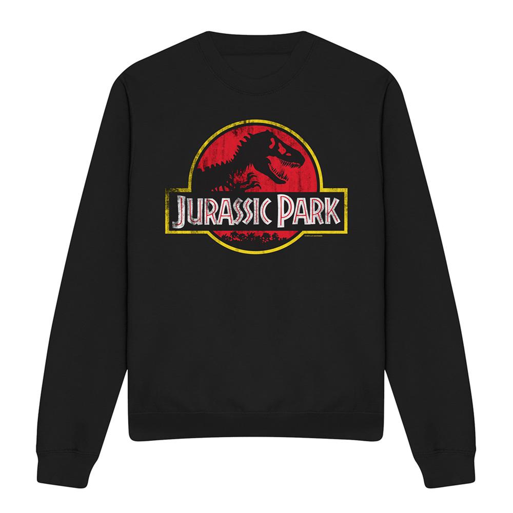 Jurassic Park Unisex Adult Distressed Logo Sweatshirt