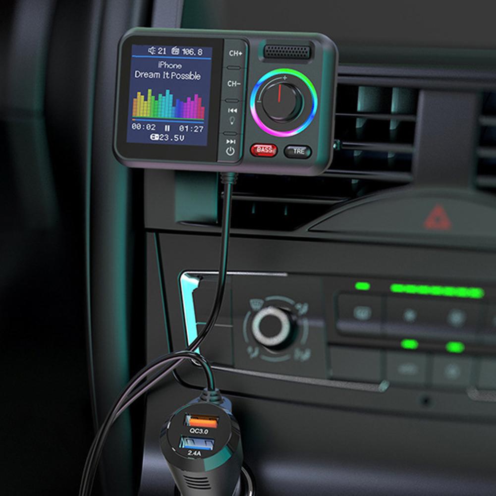 BT FM Transmitter Support QC3.0 Charging Wireless Car Adapter Hands-Free Call MP3 Music Player for Car