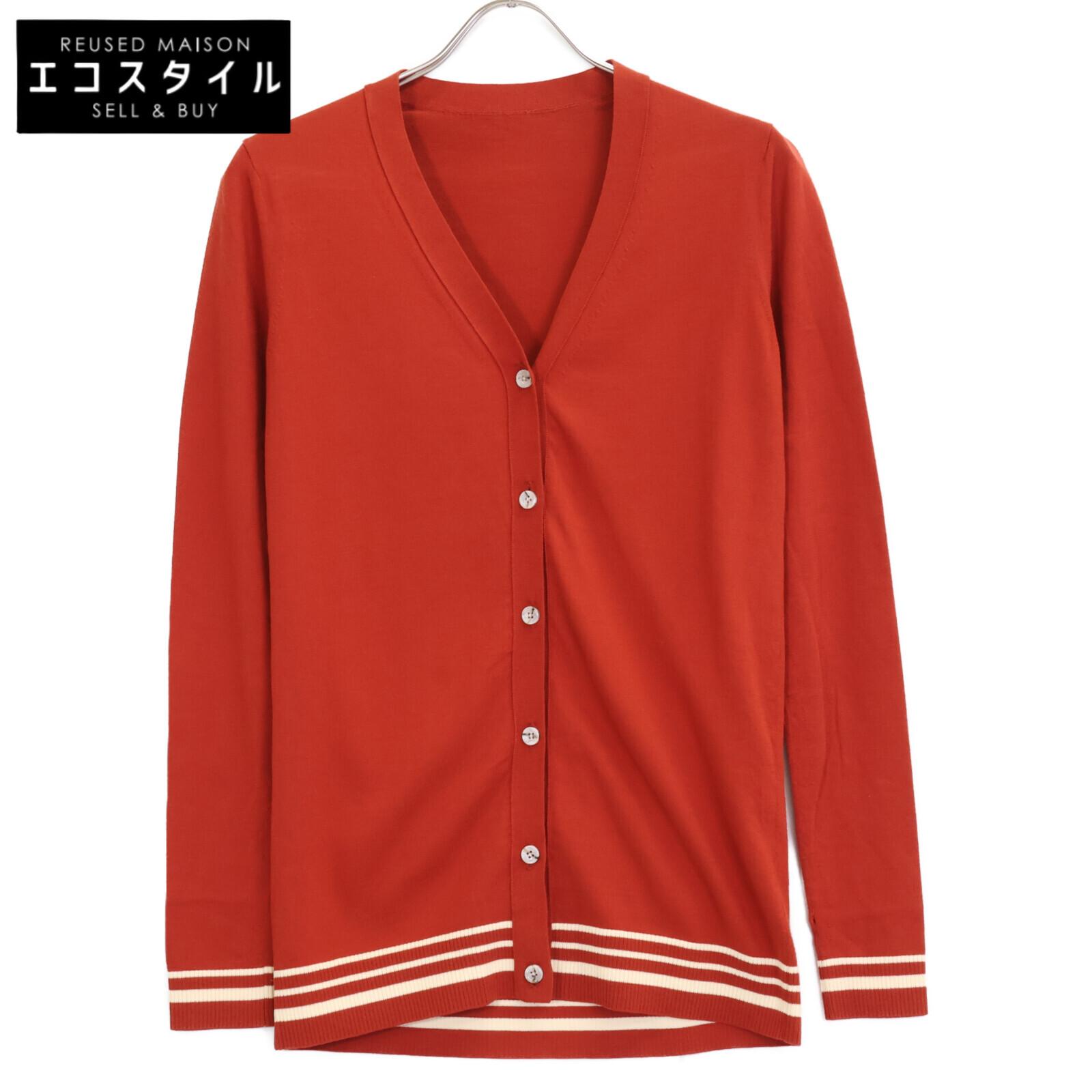 

ADEAM 41028 Red Brown Cotton Button Knit Cardigan tops 0 Red brownUsed