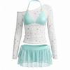 New Bikini Swimsuit Women's Split Four-piece Mesh Blouse Seaside Vacation Hot Spring Meat-covered and Thin Swimsuit
