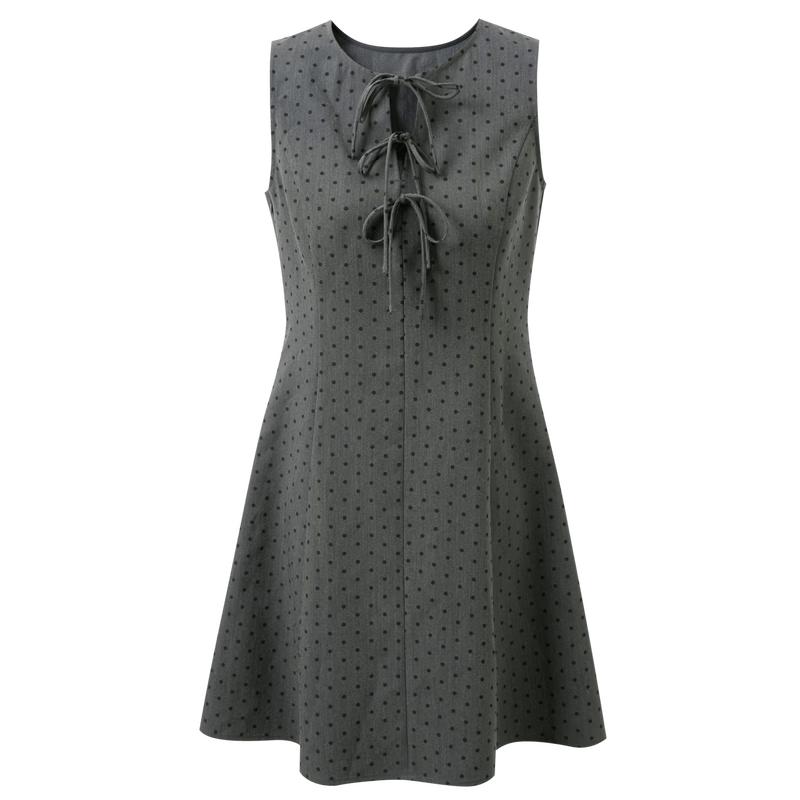 Sancai Women s Round Neck Polka Dot A-Line Mini Dress XL