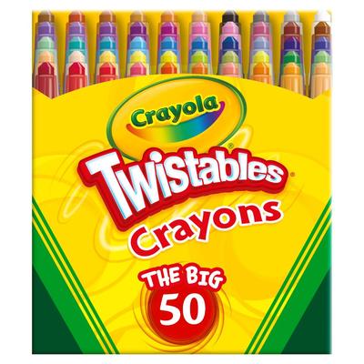 Crayola Twistable 50 Twistables Crayons the Big Authentic Crayons, Colors, 50, Retractable, 523420,