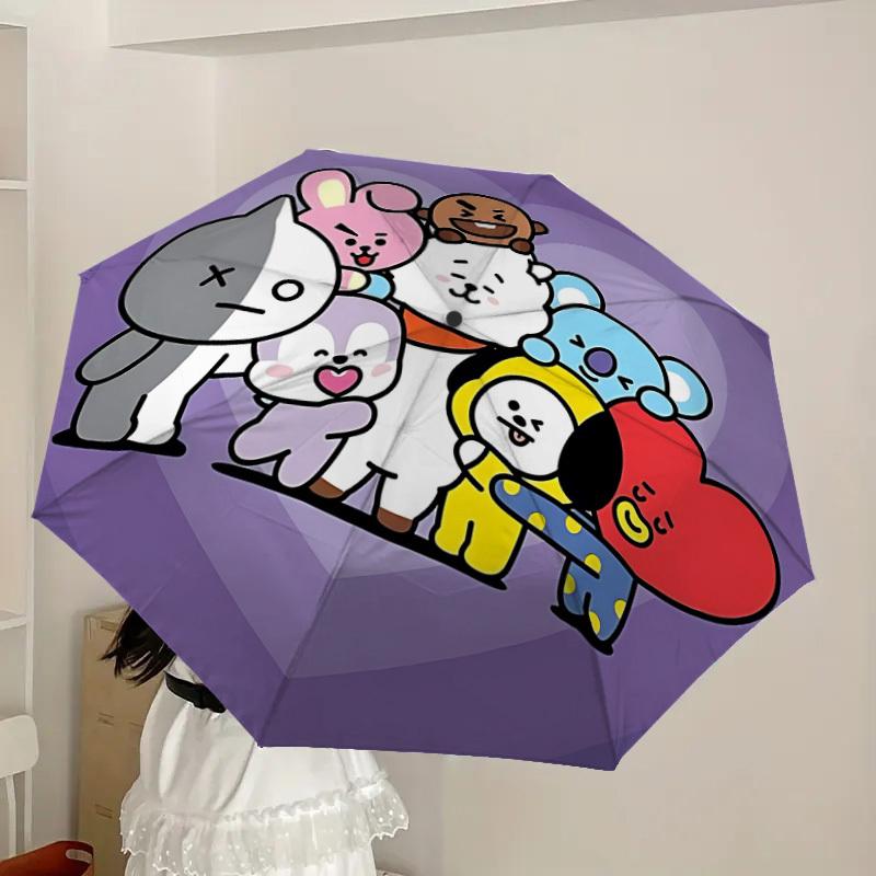 1PC BT21 Characters Automatic Folding Umbrella | Vibrant Motif & Compact Design for Everyoneyy250930004