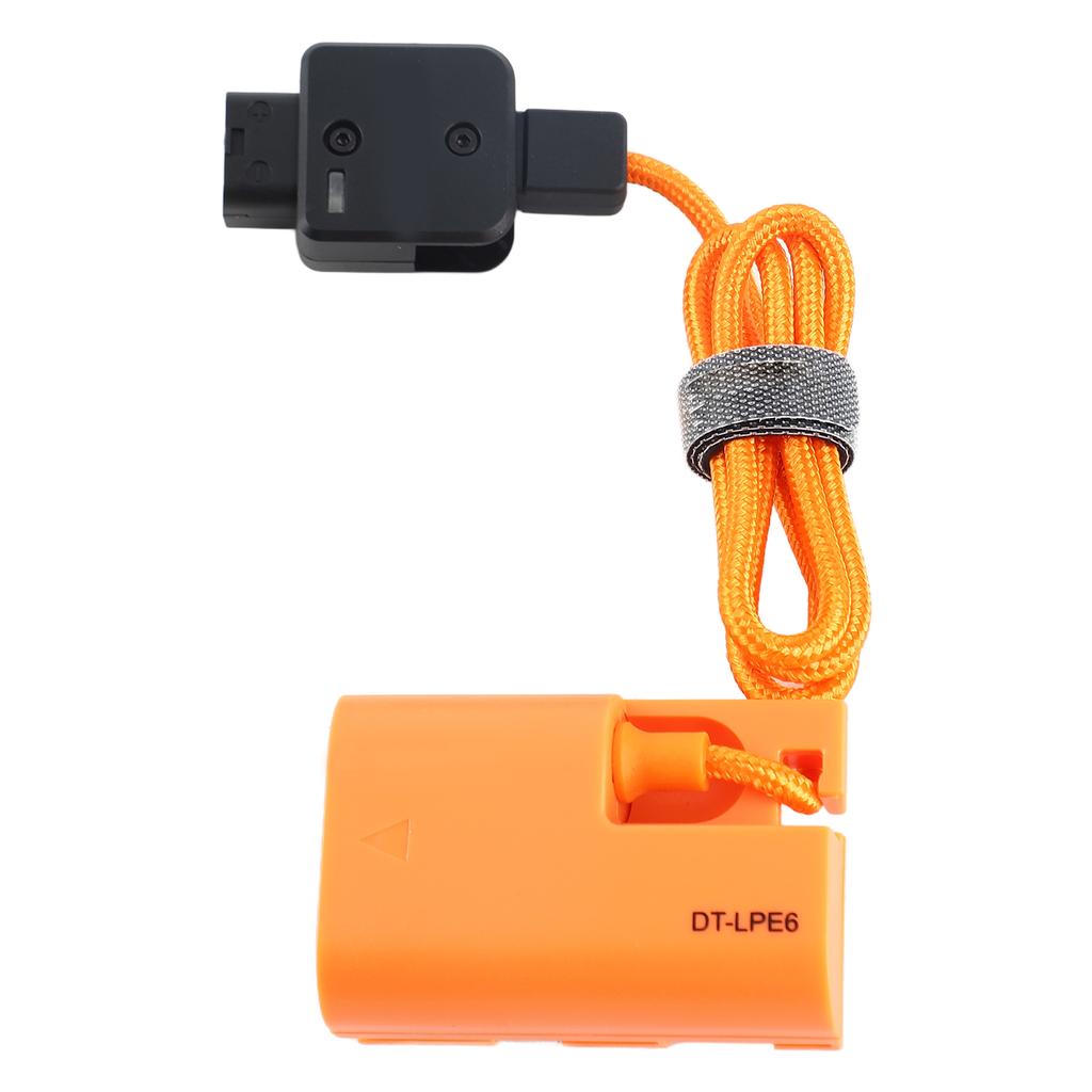 ZGCINE DT LPE6 D Tap To LP E6NH Dummy Battery with Braided Wire DC Coupler Accessory for Canon R R5 R6 R5 C R7 R6 Mark