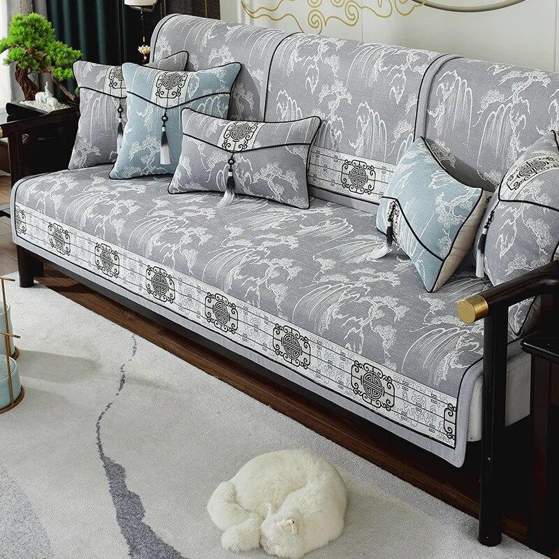 

Новый китайский чехол для дивана, нескользящий пылезащитный чехол для полотенца, декор для дома, диванная подушка L-типа, четырехсезонный универсальный чехол для дивана 70x70cm 1pcs