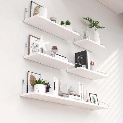Floating Wall Shelves Waterproof Metal Brackets Spacious Storage Rack for Bathroom Kitchen Balcony Wall Use