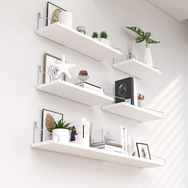 Black Floating Wall Shelves With Durable Metal Brackets Large Storage For Bedroom Living Room Home Decor