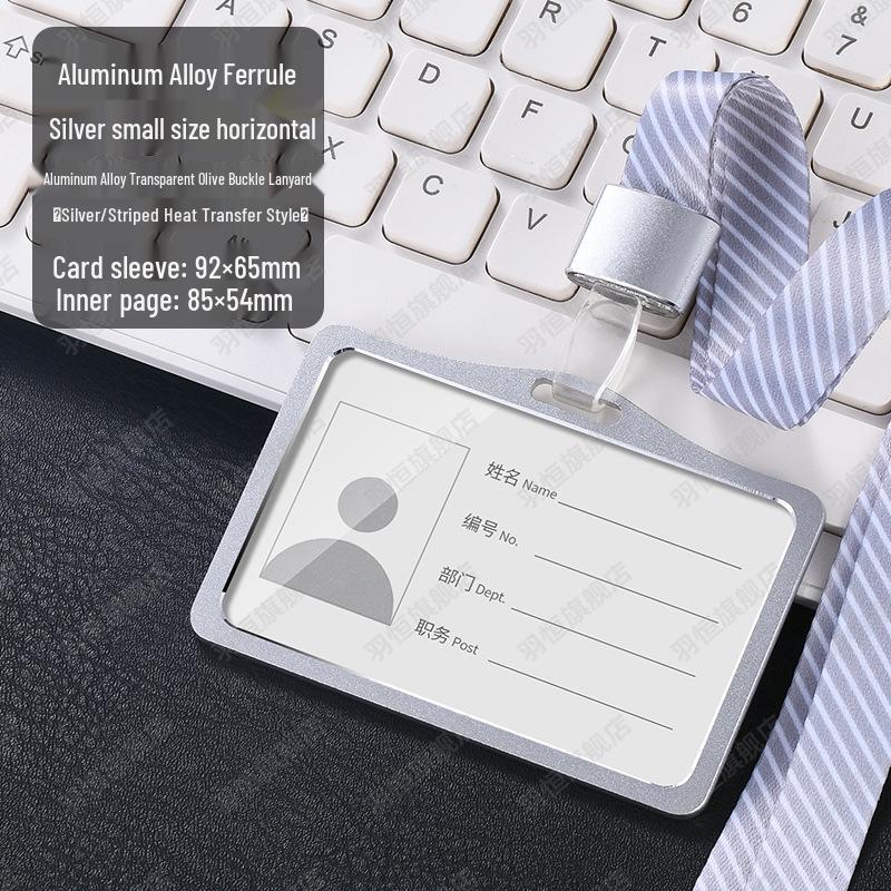 Mitarbeiter-Ausweishalter aus Aluminiumlegierung mit Lanyard