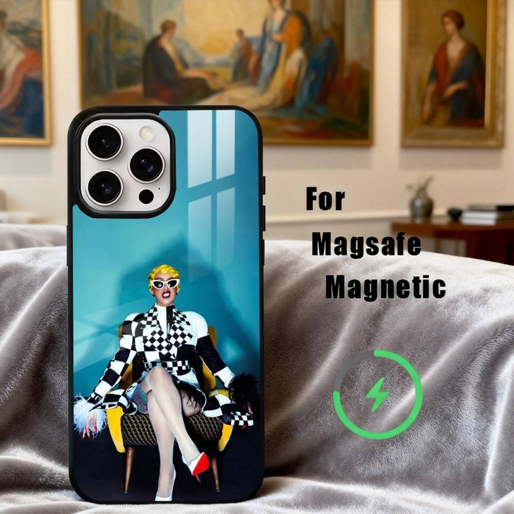 Confident C-Cardi B Singer Phone Case For iPhone17,16,15,14,13,12,11 Plus,Pro Max Magnetic For Magsafe Wireless Charging