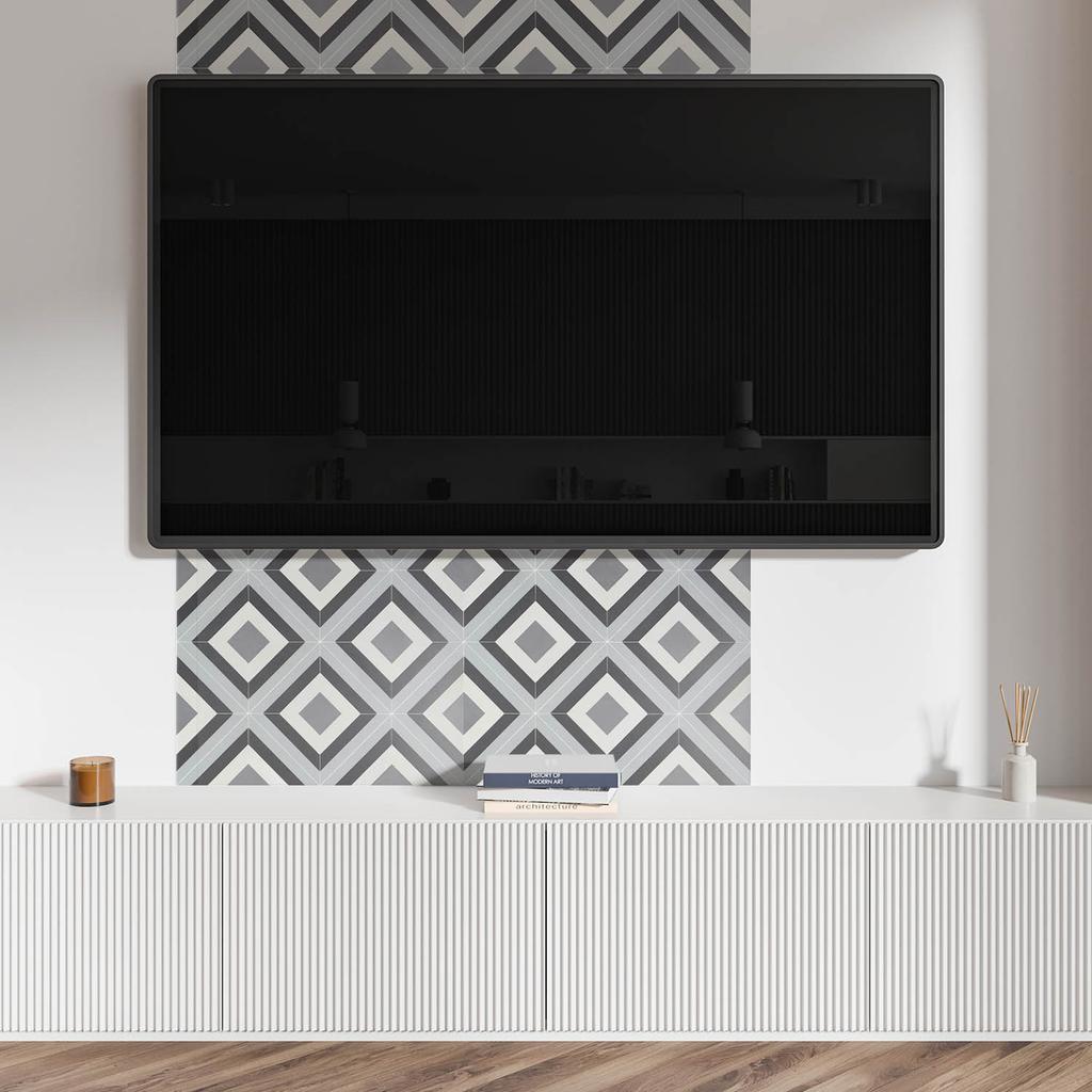 Self-adhesive PVC Dining Room Panel with Graphics 100x50 cm Geometric Diamond Pattern