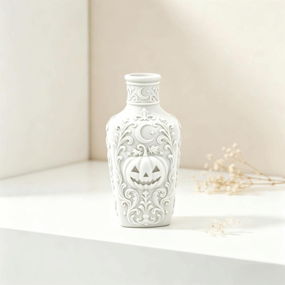Dark-Themed Pumpkin Bottle Vintage Dark Gothic Bottle Dark Romantic Style Gothic Bottle Tabletop