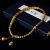 Argentina green sandalwood diy double lotus bracelet - premium wooden sandalwood prayer beads