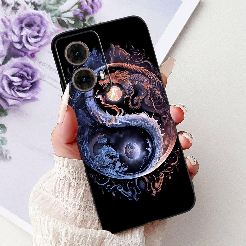 Case For Motorola Moto G35 Cover XT2433-5 Popular Flower Painted Soft Silicone Shockproof Coque For Moto G55 G75 G85 5G TPU Capa