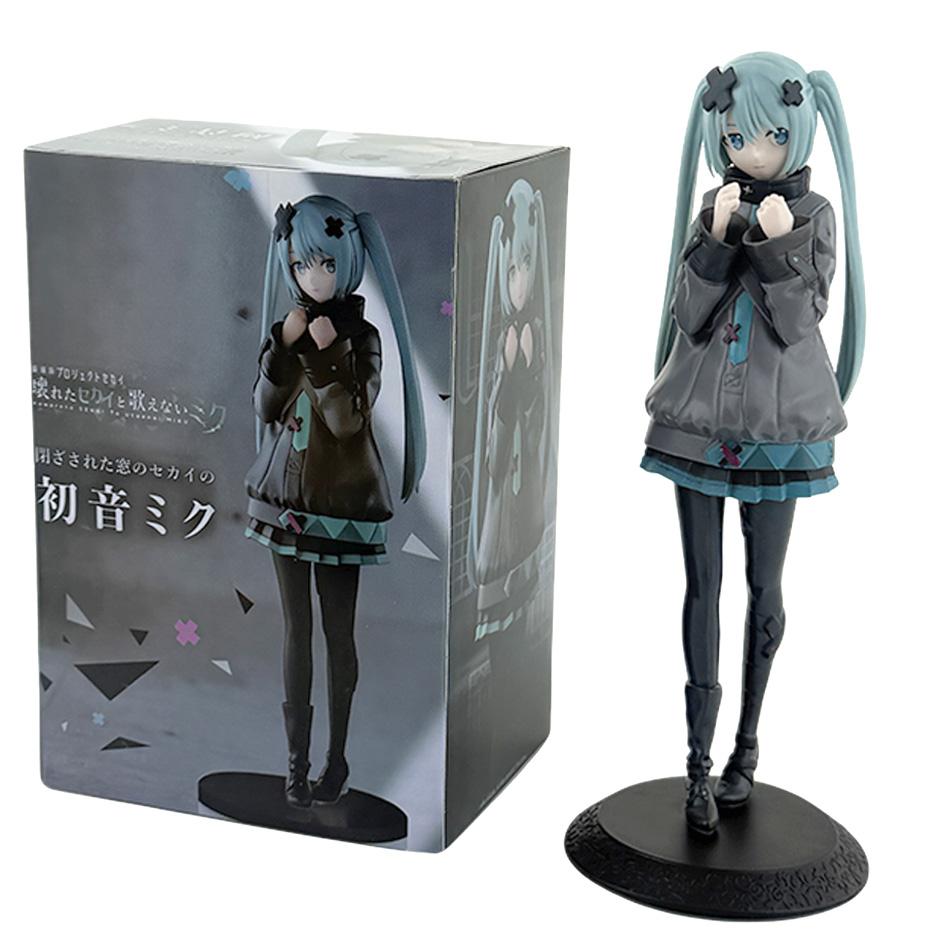 New Hatsune Miku In World With Closed Windows Collectible Anime Action Kwaii Figures Model Toys Christmas Gifts A 8inch Kid Friendly Entertaining Fun