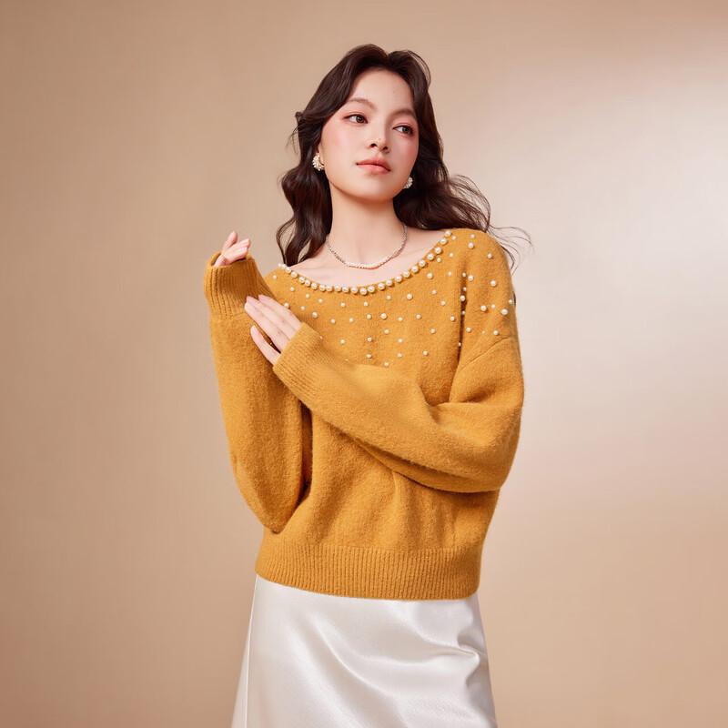 IEF French Style Pearl Embellished Knit Top