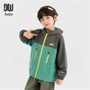 Duoduojia Boys' Color-Block Hooded Outdoor Jacket