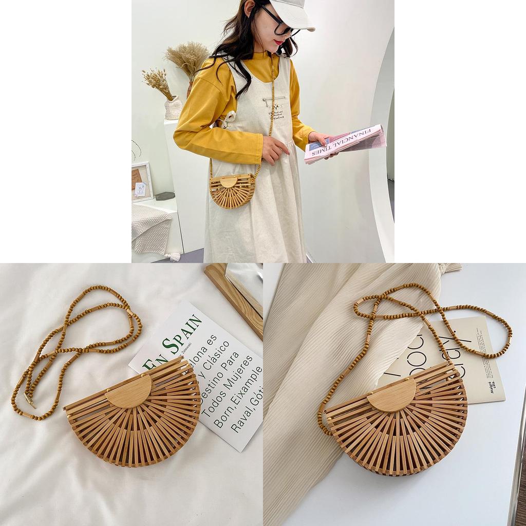 Woven Straw Bag For Women With Openwork Design Perfect For Beach And Casual Outings