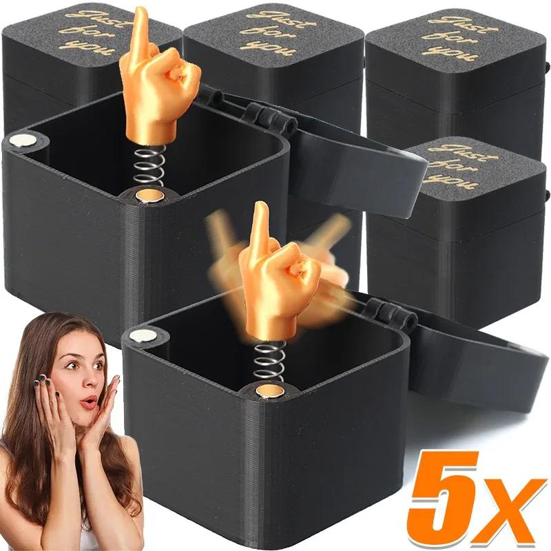 5/1x 3D Pop Up Middle Finger Gifts Boxes Middle Finger in A Box Fun Finger Surprise Gifts Christmas Party Decoration Fun Toys