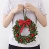 Soft Texture Christmas Wreath Ornament for Tree and Wall Placement with Display Loop for Seasonal Indoor Use Display