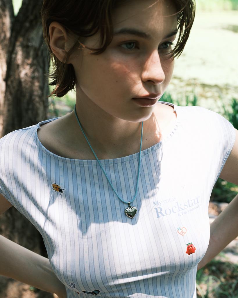 Joegush Rock Heart Necklace (Sky Blue)