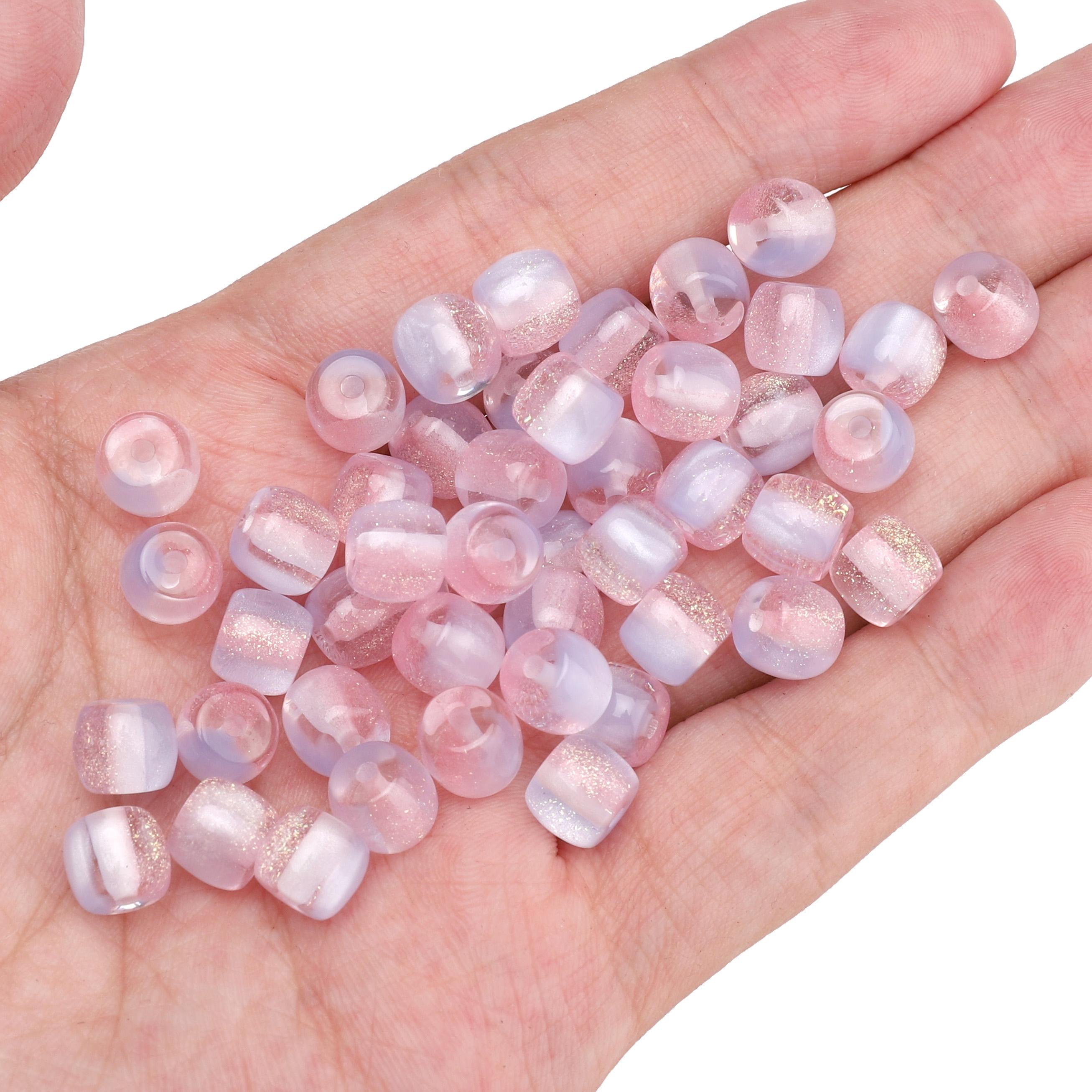 

10 шт. смоляных матовых цилиндрических бусин для изготовления ожерелий, браслетов, серег и других украшений своими руками синий/фиолетовый