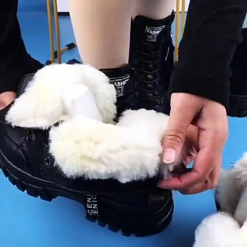 Women's 2025 Autumn/Winter Soft Leather Martin Boots: Plus Velvet, Comfort, Versatile Short British Style Cotton Boots