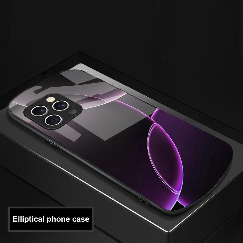 Semicerc Geometric Pentru iPhone 16 Pro Max 15 Pro 14 13 12 Mini 11 XS Max XR 7 8 Plus SE 2022 Carcasă de Telefon Ovală din Sticlă