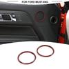 Red Carbon Fiber 2x Door Midrange Speaker Horn Trim Cover for Ford Mustang 2015+
